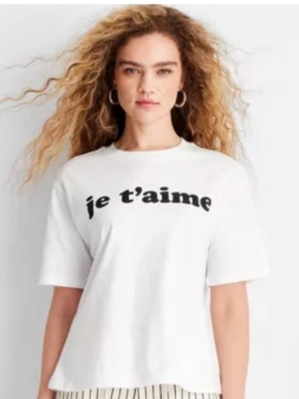 Future Collective T-Shirt Size XL White Je T'aime Crew Short Sleeve